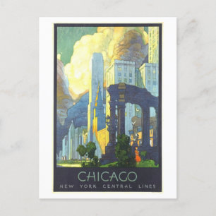 Postal Vintage Chicago Via New York Central Lines