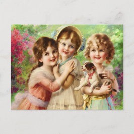 Postal Vintage Chicas Mejores Amigos