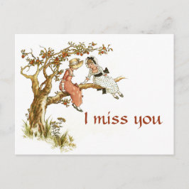 Postal Vintage Chicas que te extraño