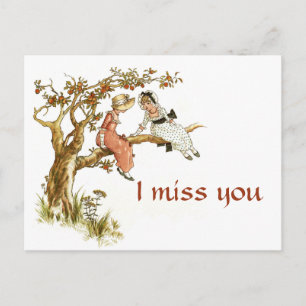 Postal Vintage Chicas que te extraño