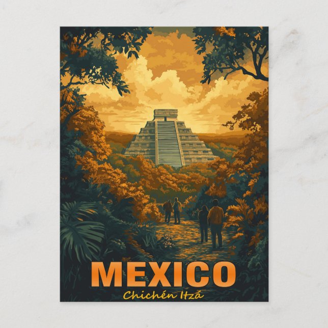 Postal Vintage Chichen Itza, México (Anverso)