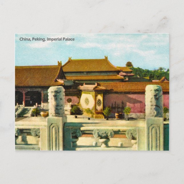 Postal Vintage, China, Peking, Palacio Imperial (Anverso)