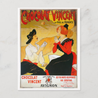 Postal Vintage Chocolat Vincent Ad