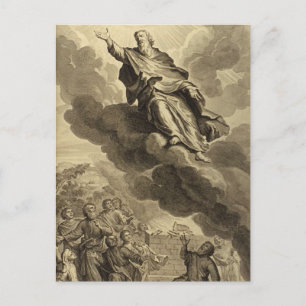 Postal Vintage Christian Enoch camina con Dios