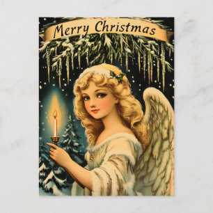 Postal Vintage Christmas Angel