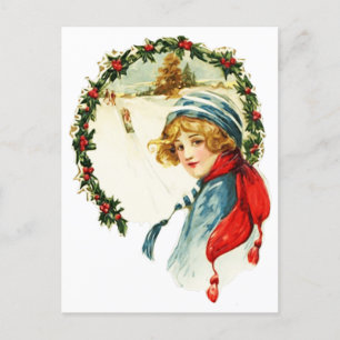 Postal Vintage Christmas Boy