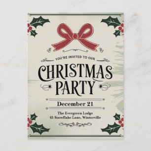 Postal Vintage Christmas Carol-Themed Fiesta