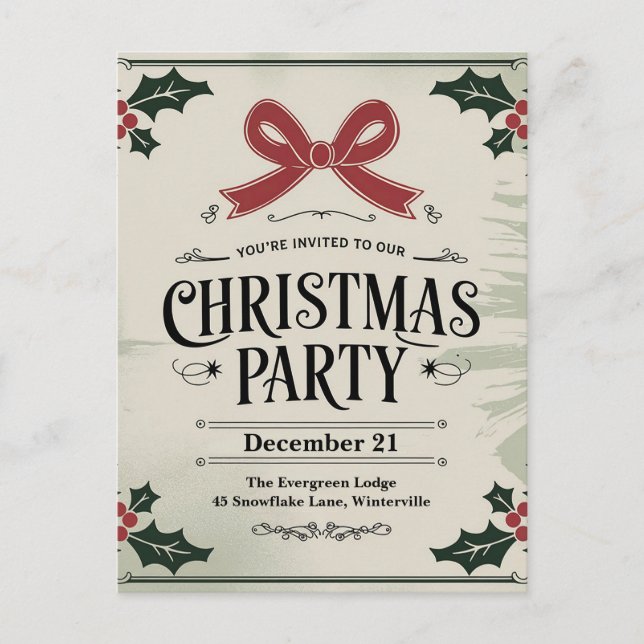 Postal Vintage Christmas Carol-Themed Fiesta (Anverso)