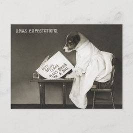 Postal Vintage Christmas Dog Puppy Humor