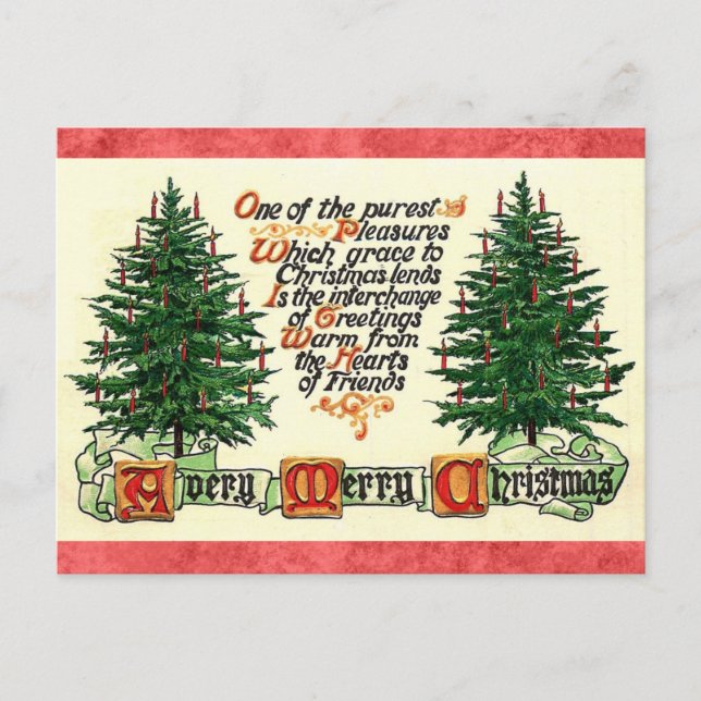 Postal Vintage Christmas Friends Friendetings (Anverso)