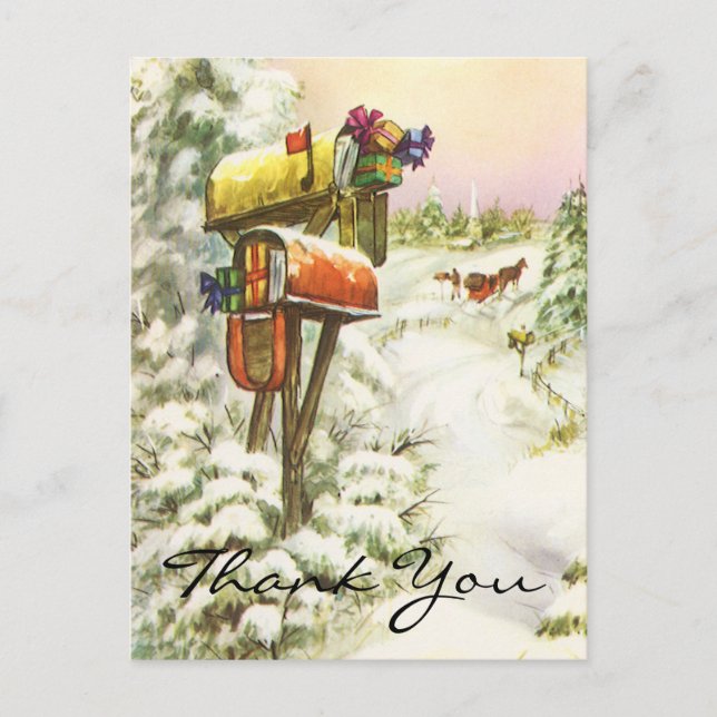 Postal Vintage Christmas Gracias (Anverso)