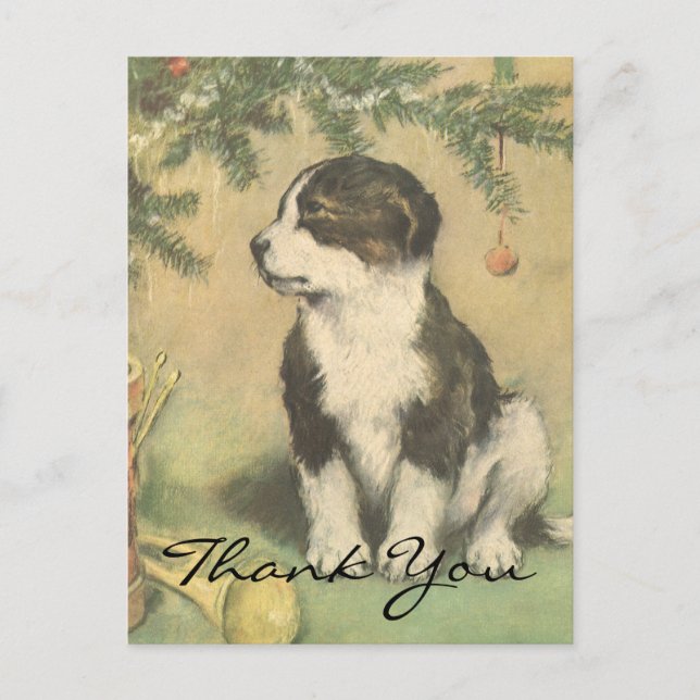 Postal Vintage Christmas Gracias (Anverso)