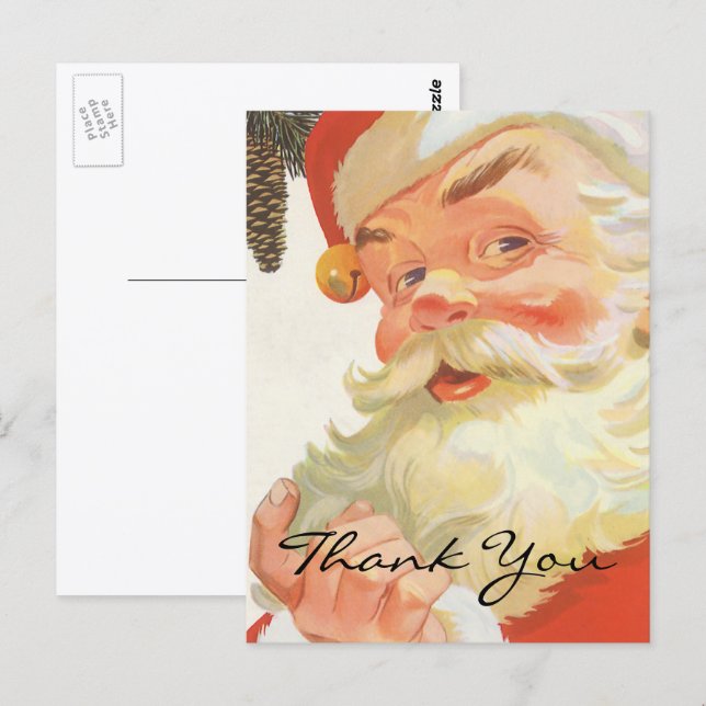 Postal Vintage Christmas Gracias (Anverso / Reverso)