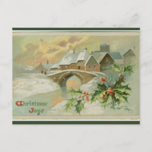 Postal Vintage Christmas Joys Winter Scene