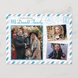 Postal Vintage Christmas Photo Purpurina Mail