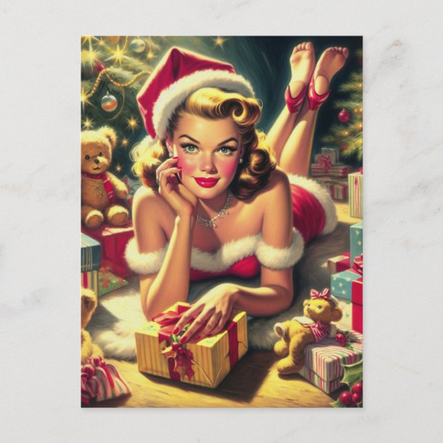 Postal Vintage Christmas Pin up (Anverso)