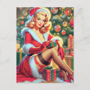 Postal Vintage Christmas Pin Up