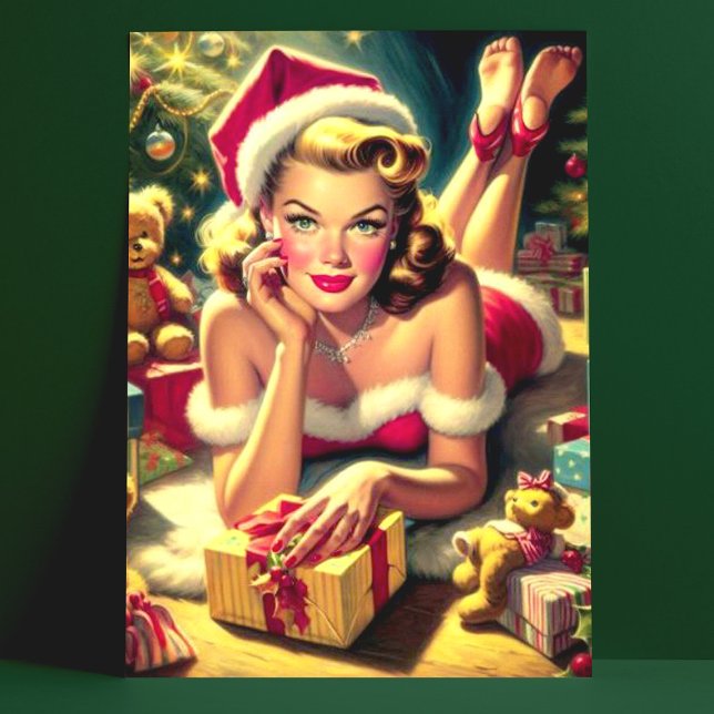 Postal Vintage Christmas Pin up (Subido por el creador)