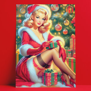 Postal Vintage Christmas Pin Up