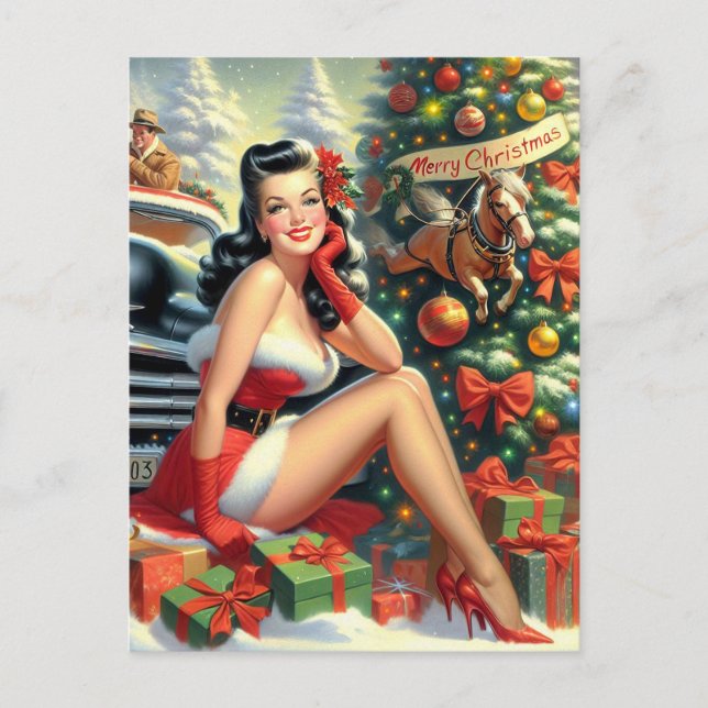Postal Vintage Christmas Pin up (Anverso)