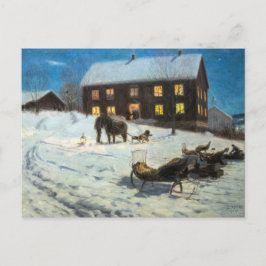 Postal Vintage Christmas Rustic Winter Home
