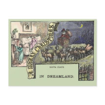 Vintage Christmas Santa Reindee and Children