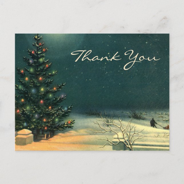 Postal Vintage Christmas Thank You (Anverso)