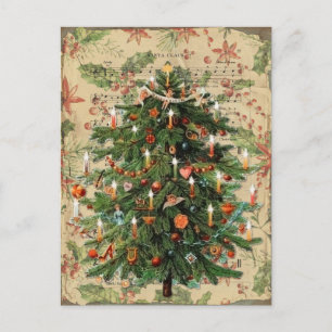 Postal Vintage Christmas Tree Music