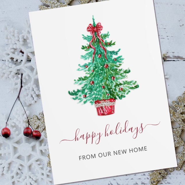 Postal Vintage Christmas Tree we Moved Holiday Moving (Subido por el creador)