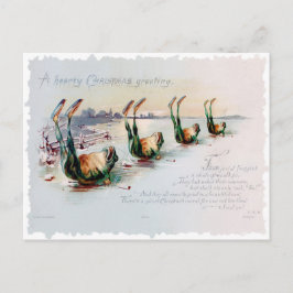 Postal Vintage Christmas Victorian Funny Rhyme Card Frog