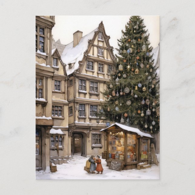 Postal Vintage Christmas Village (Anverso)