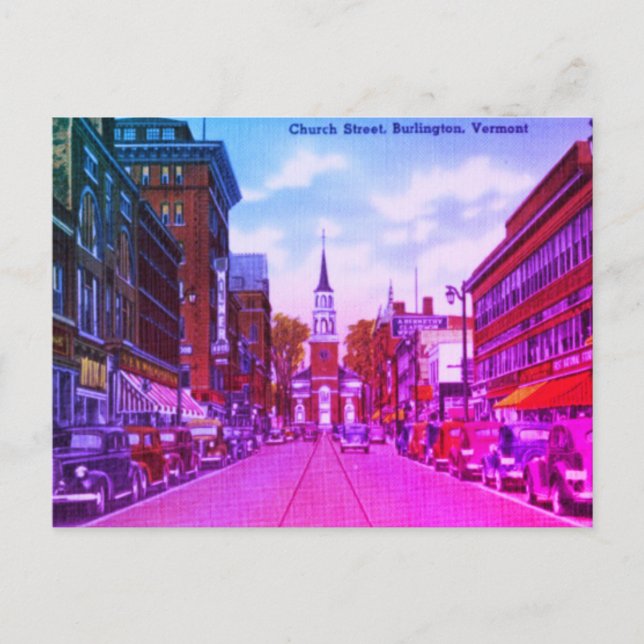 Postal Vintage Church Street, Burlington, VT (Anverso)