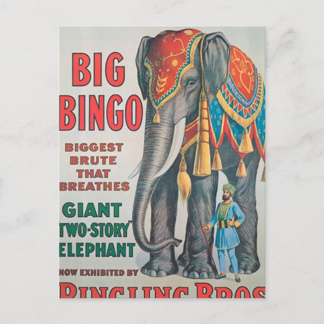 Postal Vintage : circo Barnum & Bailey - (Anverso)