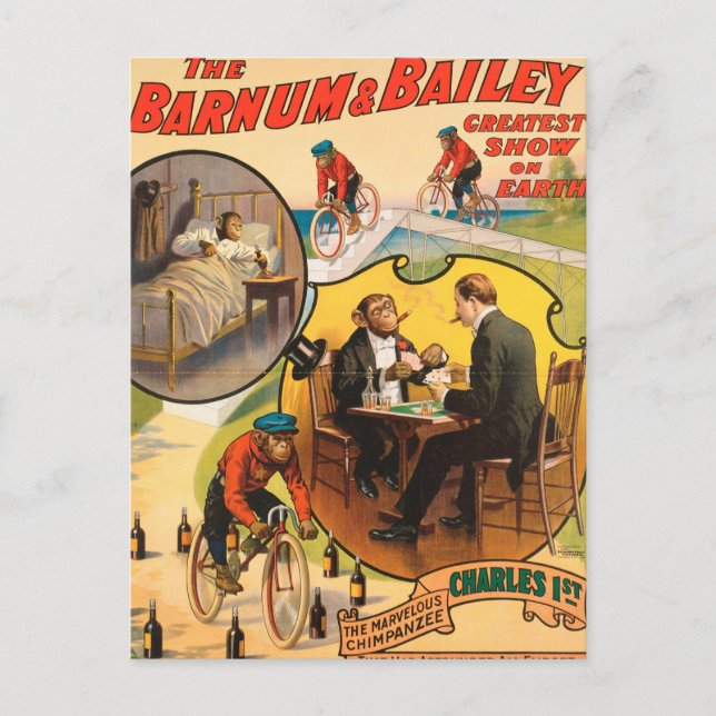 Postal Vintage : circo Barnum & Bailey - (Anverso)
