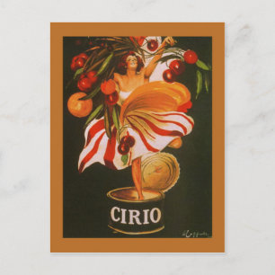 Postal Vintage Cirio Cherries Italiano