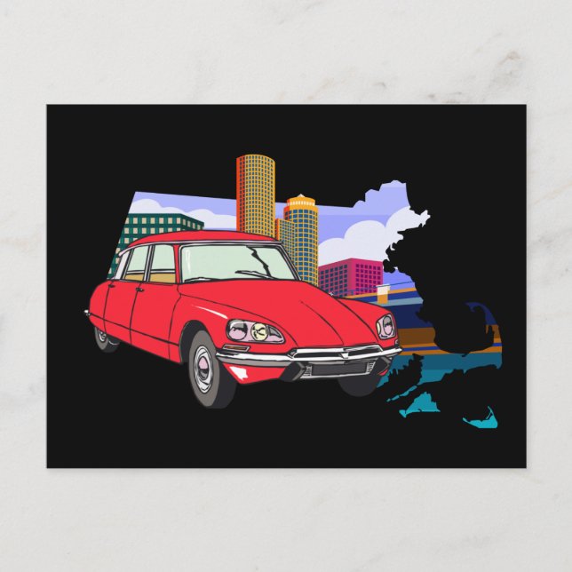 Postal Vintage Citroen DS 19 Der Hecht  (Anverso)