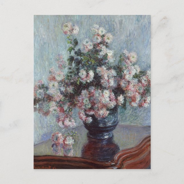 Postal Vintage Claude Monet Chrysanthemums (Anverso)