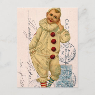 Postal Vintage Clown Postcard Digital Art