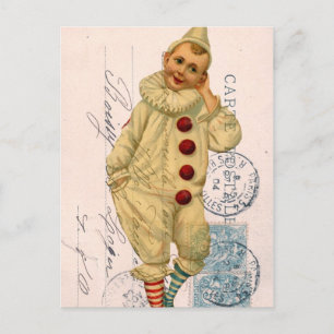 Postal Vintage Clown Postcard Digital Art