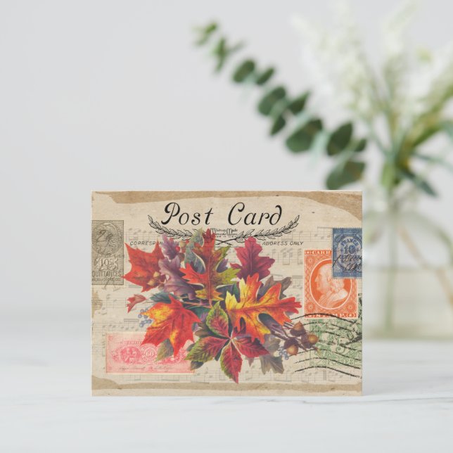 POSTAL VINTAGE COLLAGE FALL DEJA POSTCARD (Anverso de pie)