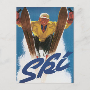 Postal Vintage Colorado Ski