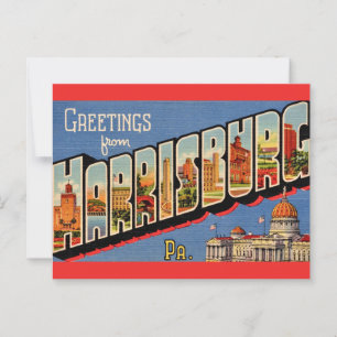 Postal Vintage Colorido Harrisburg PA