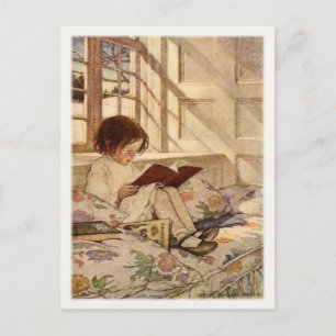 Postal vintage con lectura de Chica dulce
