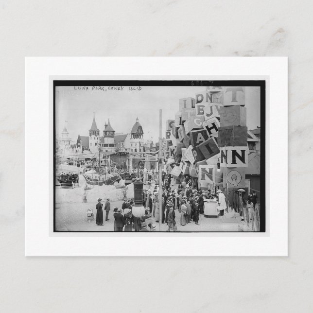Postal Vintage Coney Island, Luna Park (Anverso)