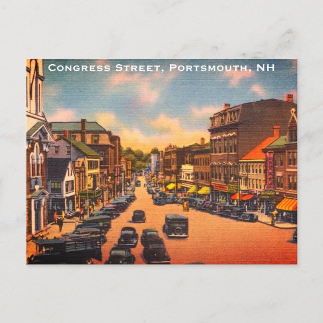 Postal Vintage Congress Street, Portsmouth, NH Photo (Anverso)