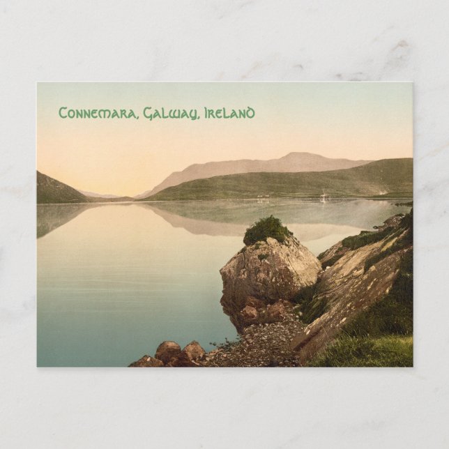 Postal Vintage Connemara, Galway, Irlanda con música (Anverso)