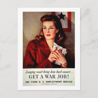Postal Vintage consigue un trabajo de guerra Poster de mu