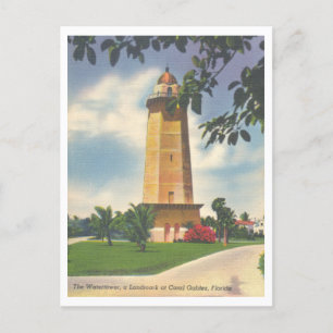 Postal Vintage Coral Gables Florida Water Tower