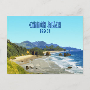 Postal Vintage costero de Cannon Beach Oregon