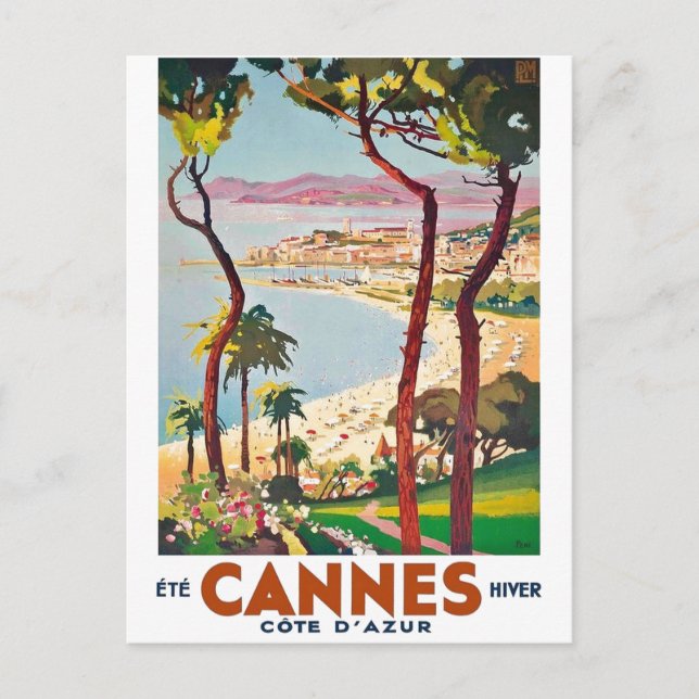 Postal Vintage Cote D'Azur Cannes (Anverso)